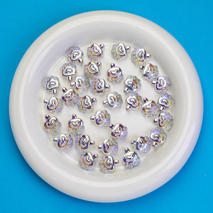 Transparent Plating Bear Paw Acrylic Beads 16mm Iridescent 20pcs 9