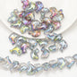 Plating 3D Dolphin Glass Beads 11x16mm Iridescent Colors 30pcs 10