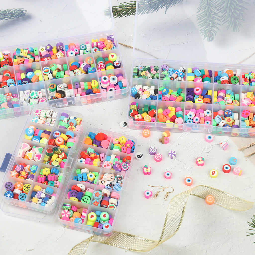 Cartoon Flat Clay Beads Polymer Colorful Mixed Designs 2boxes