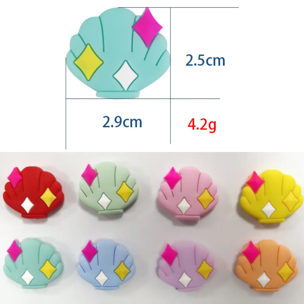Silicone Focal Beads Macaron Colorful Shell Sparkle Accent 20pcs 2