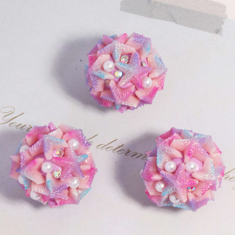 Embellished Bubblegum Beads 20mm Gradient Star Cluster Pastel 10pcs 8