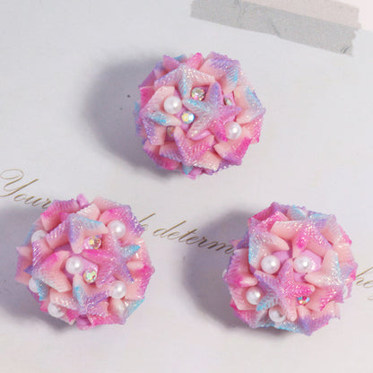 Embellished Bubblegum Beads 20mm Gradient Star Cluster Pastel 10pcs 8