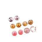 Vintage Hollow Speckled Blown Glass Beads Hand Painted 4pcs 5