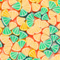 Flat Clay Beads 10mm Citrus Fruit Polymer Mixed Colors 100pcs 10