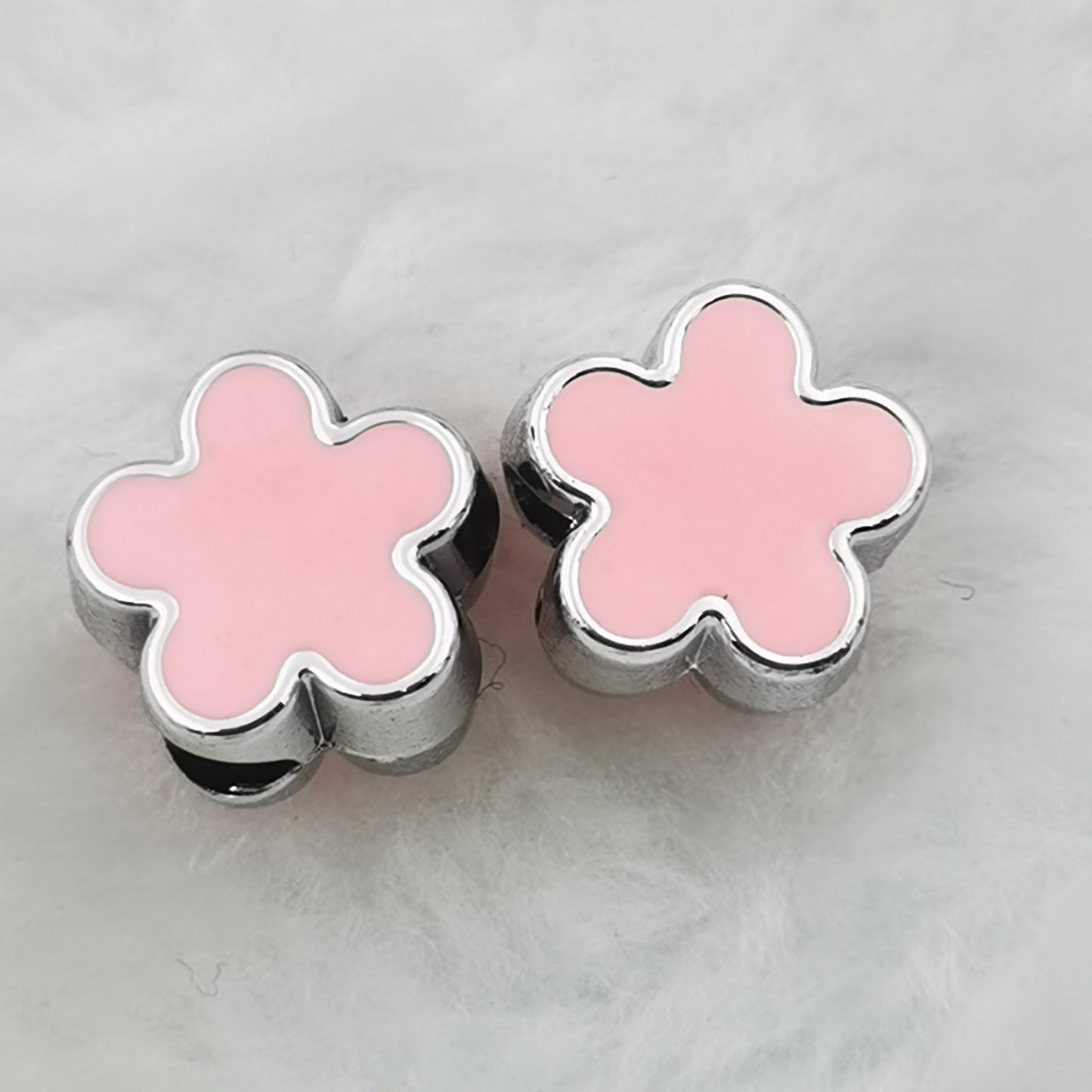 Five Petal Flower Acrylic Beads 13mm Enamel CCB Plastic 50pcs 7