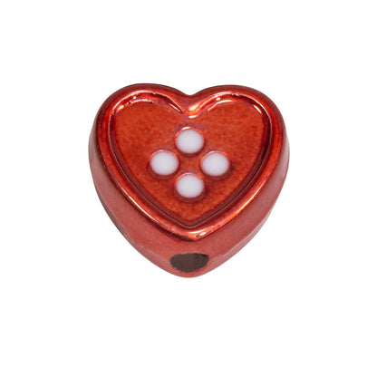 Plating Star and Heart Button Acrylic Beads 11mm Assorted Colors 50pcs 9