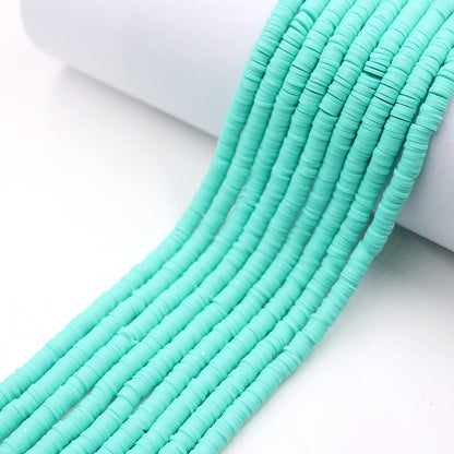 Flat Clay Beads 6mm Solid Color Smooth Polymer Disc 10strands 15