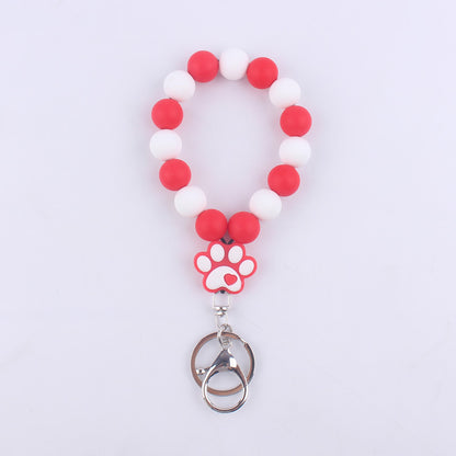 Silicone Dog Claw Bead Wristlet Keychain Pet Lover Charm 10