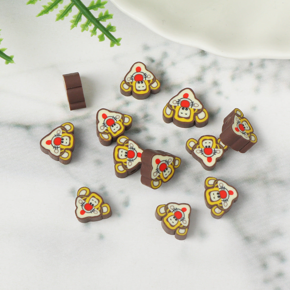 Cartoon Tigger Clay Beads 10mm Polymer Character Shape 200pcs 3