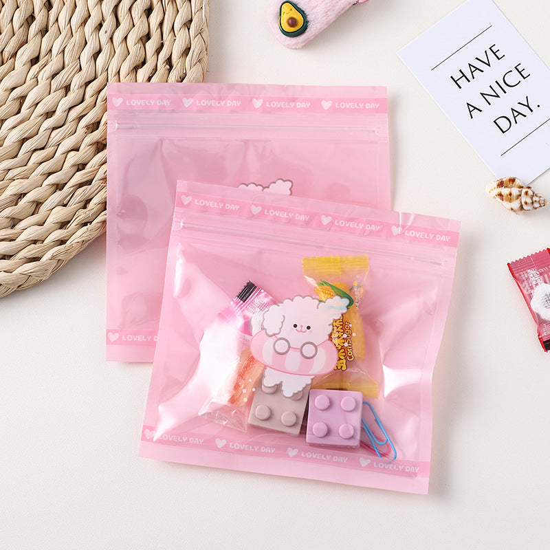 Top Seal Zip Lock Bags 13.5cm Pastel Animal Pattern 10pcs 22