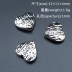 Wrinkled Heart Metal Beads 12mm Rustic Zinc Alloy 100pcs 3