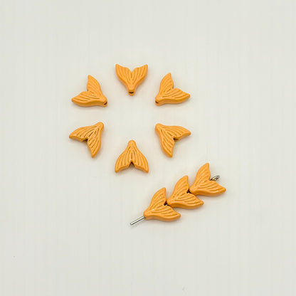 Mermaid Tail Metal Beads 10mm Pastel Painted Scales 20pcs 12