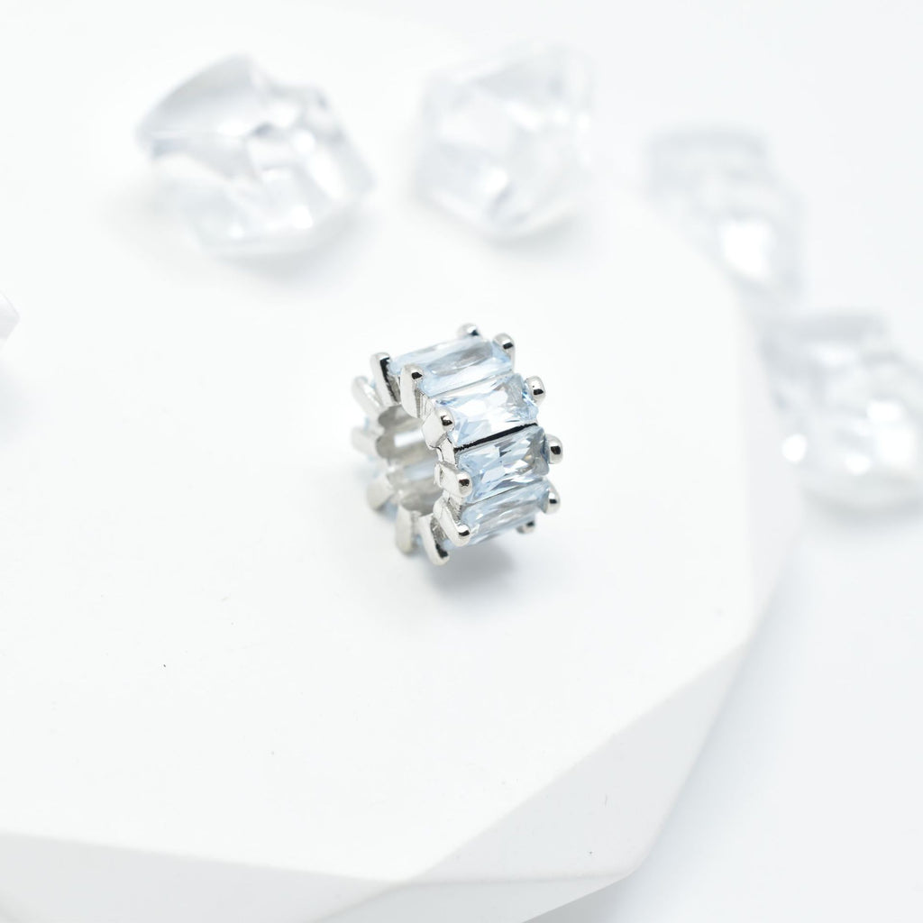 Brass Cubic Zirconia Spacer Beads 9/11mm Crystal-Studded 10pcs 3