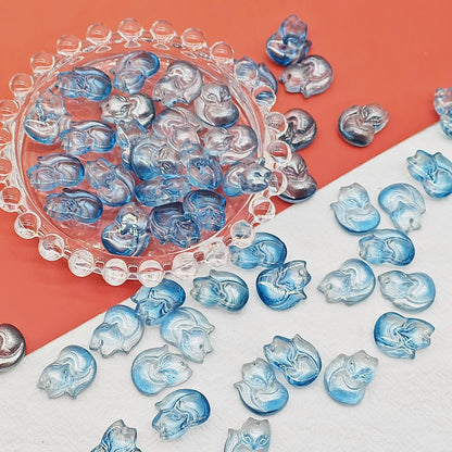 Czech Glass Beads Fox 18mm Translucent Pastel Colors 25pcs 6