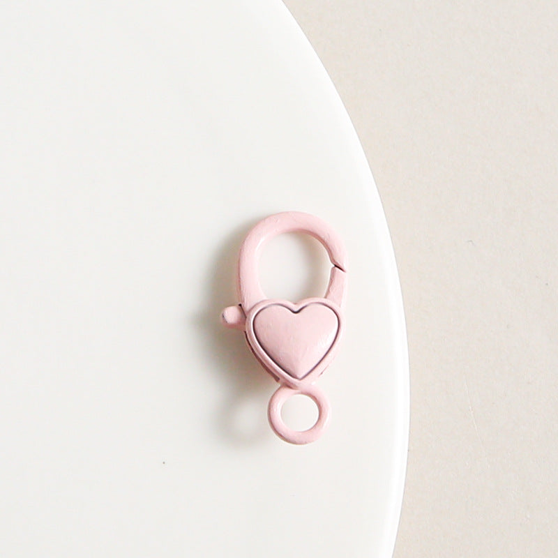 Zinc Alloy Heart Buckle Keychain Clasps 26mm Colorful 20pcs 9