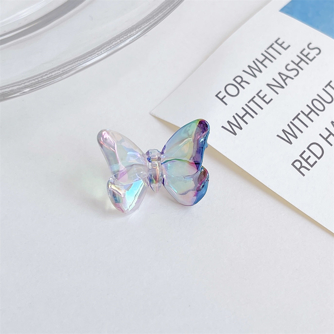 Transparent Faceted Butterfly Acrylic Beads 24mm Two-Color UV Gradient 100pcs 6