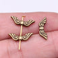 Angel Wing Metal Beads 16mm Vintage Detailed Feather Texture 80pcs 6