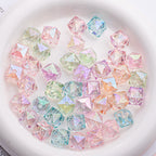 Translucent Angular Faceted Square Acrylic Beads 14mm Pastel Rainbow 100pcs 2