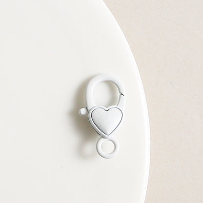 Zinc Alloy Heart Buckle Keychain Clasps 26mm Colorful 20pcs 21