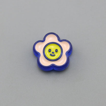 Transparent Bear Flower Acrylic Beads Playful Pastel Enamel 20pcs 16