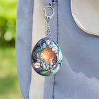 Easter Rabbit Keychain Acrylic Printed Garden Design 2pcs 6cm 3