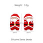 Silicone Focal Beads Christmas Santa Claus Snowman Reindeer 20pcs 8