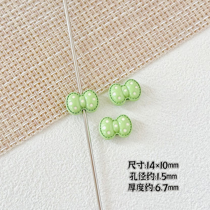 Heart and Rabbit Metal Beads Polka Dot Painted Alloy 10pcs 16