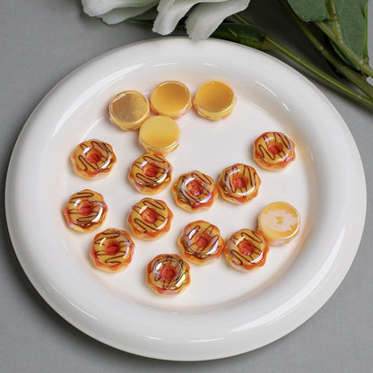 Plating Caramel-Glazed Donut Resin Beads 18mm 10pcs 11