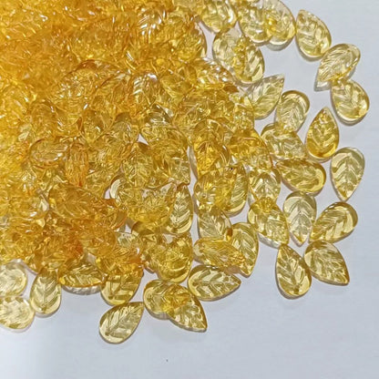 Czech Glass Beads Leaf 18mm Dark Blue Gradient Gold Shimmer 100pcs 24