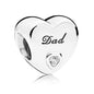 Heart Metal Beads Polished Silver Tone Large Hole 1pc 8