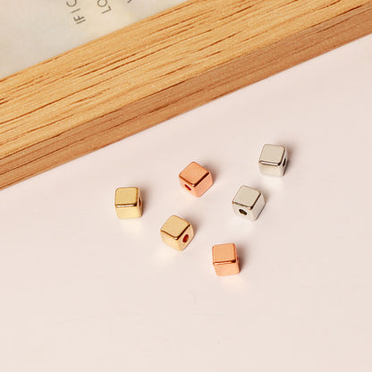 CCB Square Acrylic Beads 4mm Polished Metallic Finish 200pcs 2