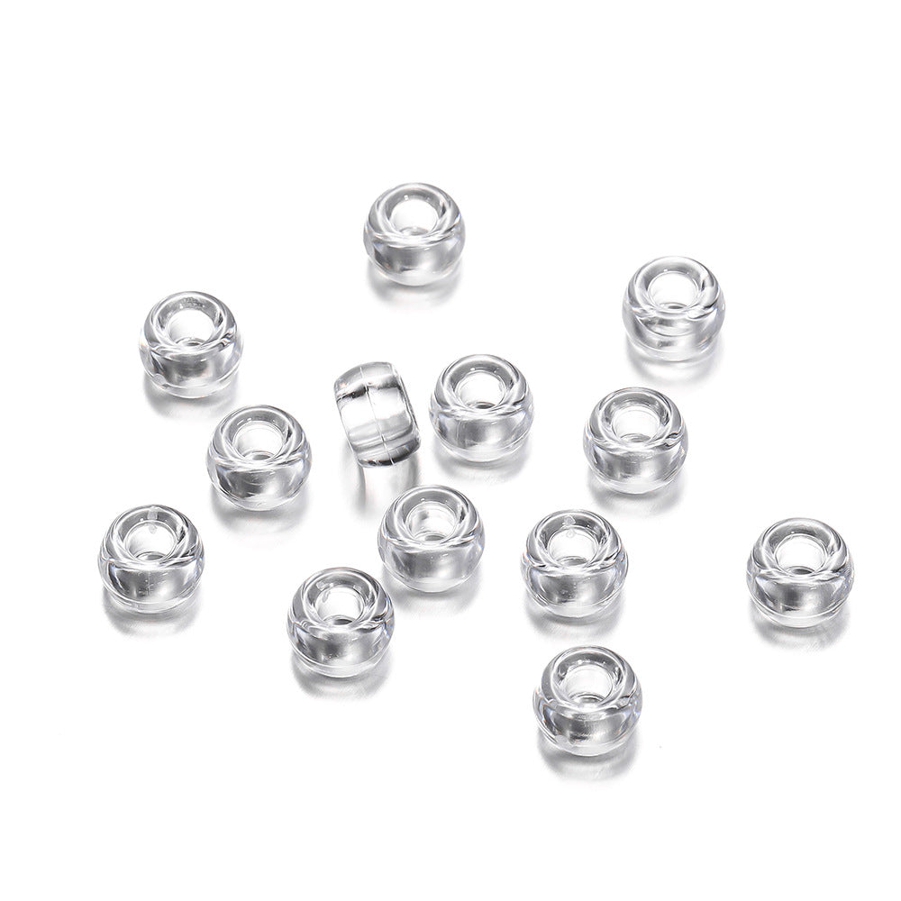 Clear Pony Beads 9mm Large Hole Translucent Plastic 300pcs 16
