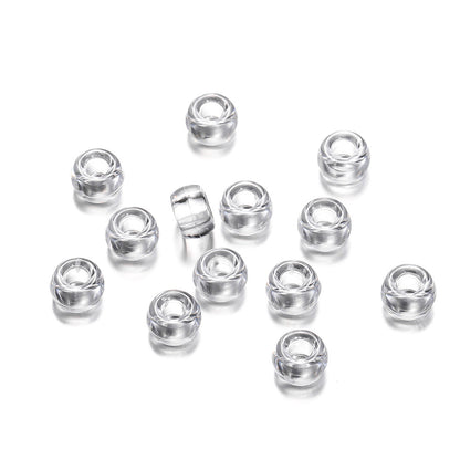 Clear Pony Beads 9mm Large Hole Translucent Plastic 300pcs 16
