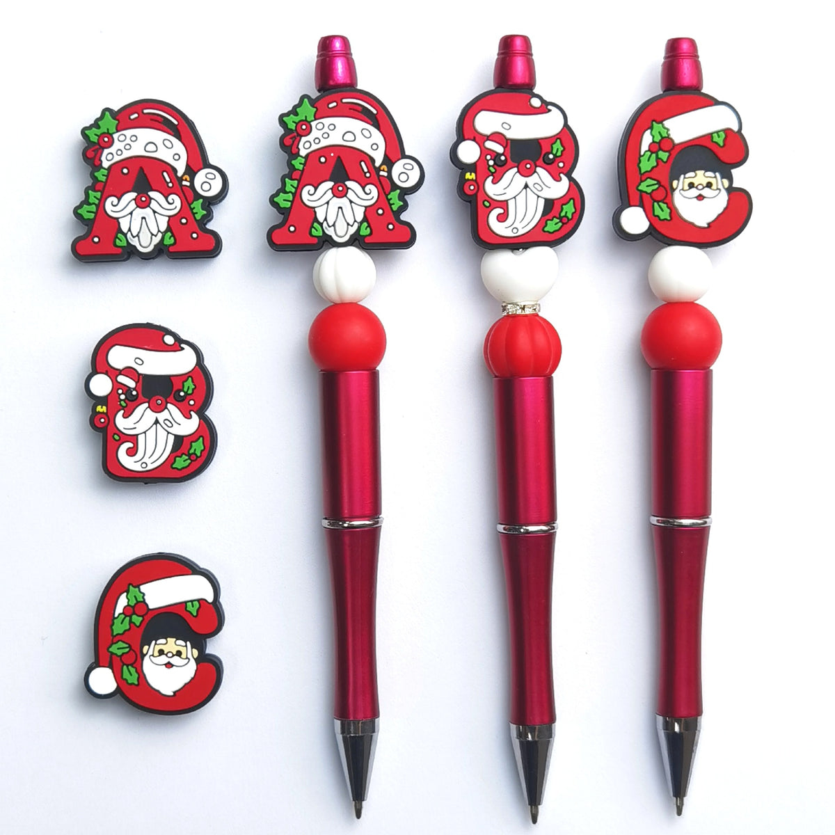 Silicone Focal Beads Christmas Santa Claus ABC Letters 20pcs 4
