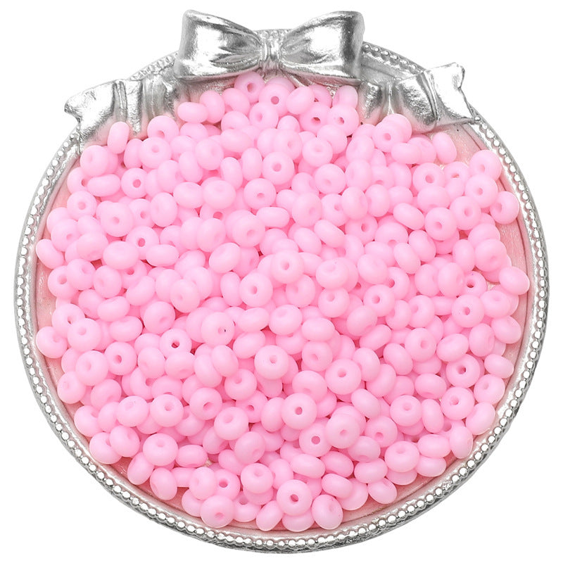 Frosted Abacus Glass Beads 3x6mm Pastel Matte Finish 70pcs 14
