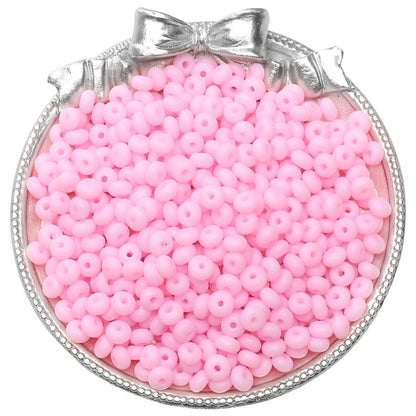 Frosted Abacus Glass Beads 3x6mm Pastel Matte Finish 70pcs 14