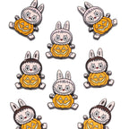 Halloween Labub Pumpkin Metal Beads 25mm Enamel Alloy 10pcs 5