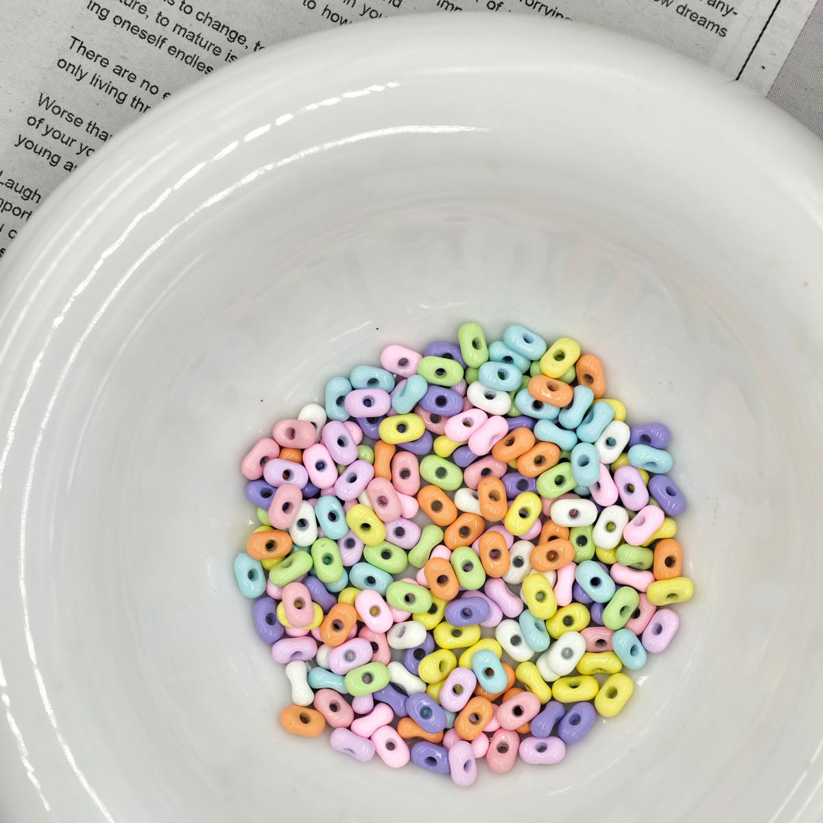Alloy Peanut Spacer Beads 6mm Baking Painted 40pcs 15