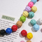 Painted Round Acrylic Beads 11mm Baked Glossy 50pcs 3