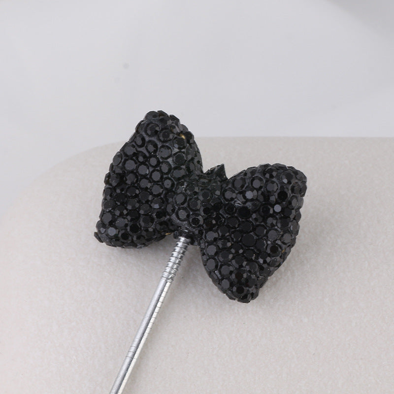 Rhinestone Bow Clay Beads 30mm Full Covered 5pcs 7