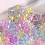 Clear Cubic Acrylic Beads 8mm Faceted Pastel Square 30pcs 3