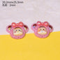 Plating Cute Duoduo Girl Series Resin Beads Glossy Animal Faces 10pcs 7