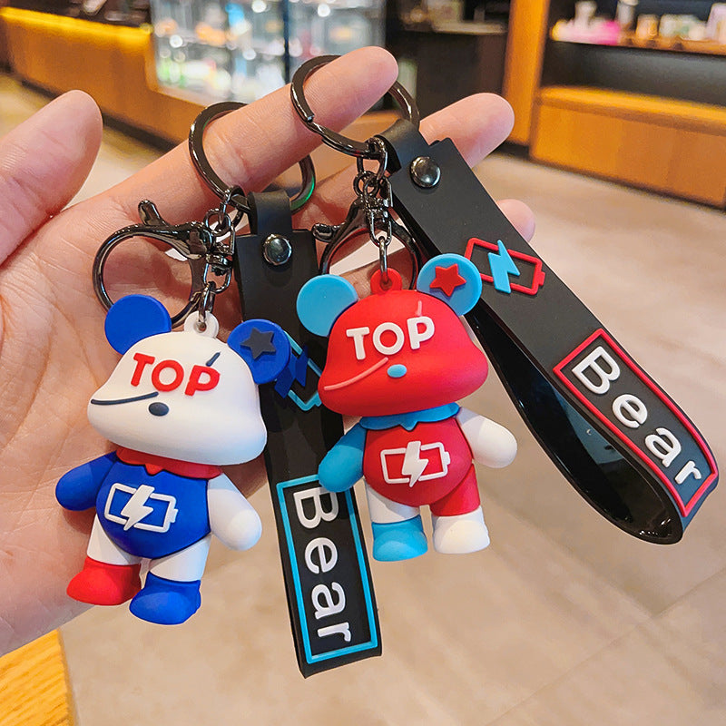 Cartoon Bear Couple PVC Keychain Colorful Urban Style 3