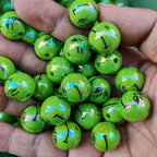 Plating Grinch Face Acrylic Beads 16mm Green Glossy 100pcs 3
