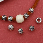 Totem Metal Beads 8mm Tibetan Silver Tone Large Hole 100pcs