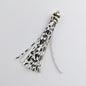 Multi Patterned PU Leather Tassel Keychain Charms 10cm 6pcs 7