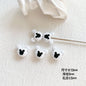 Baking Painted Black and White Metal Beads Quirky Shapes 10pcs 20