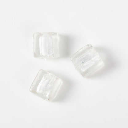 Vintage Transparent Lampwork Square Glass Beads 12mm 20pcs 9