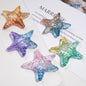 Transparent Gradient Starfish Acrylic Beads 35mm Colorful Textured 10pcs 10