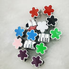 Five Petal Flower Acrylic Beads 13mm Enamel CCB Plastic 50pcs 3